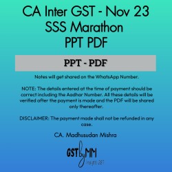 CA Inter GST - Nov 23 - SSS Marathon PPT PDF