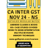 CA Inter GST Classes for Nov 24 and May 25 examinations. Fully Amended Batch.